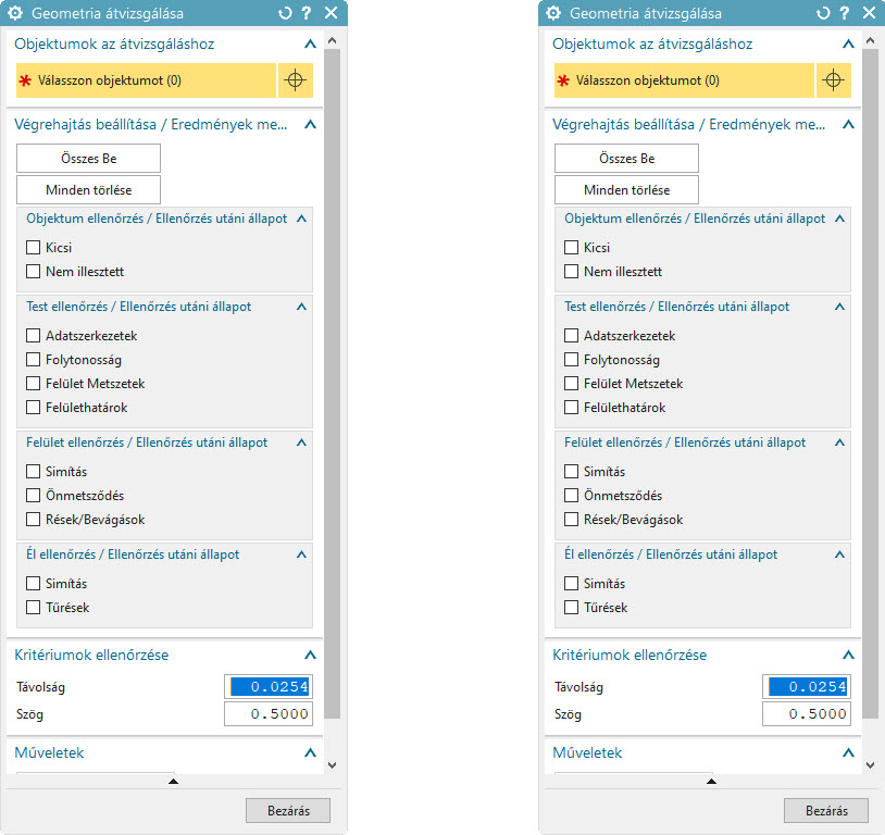 Examine Geometry parancs használata