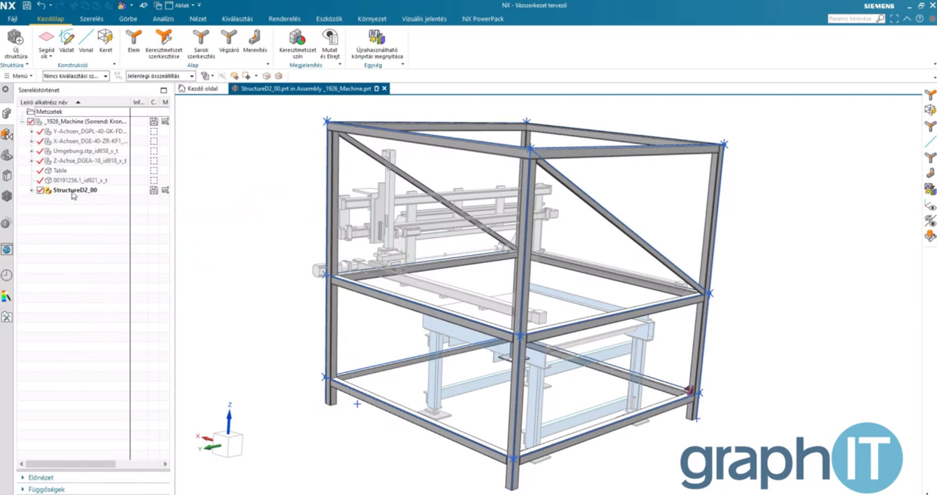 Tartószerkezetek tervezésének automatizálása a Siemens NX rendszerében