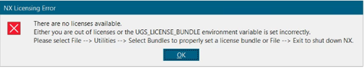 NX Licensing Error